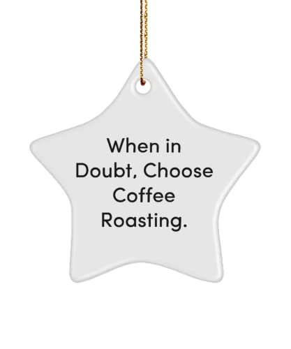 Fun Coffee Roasting Star Ornament, When in Doubt, Choose Coffee Roasting., Funny Gifts for Men Women
