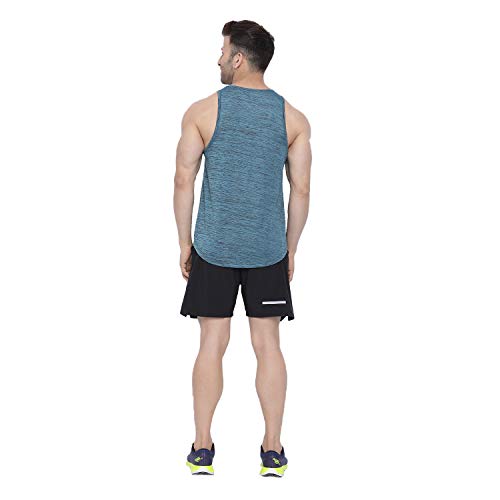 Image of CHKOKKO Men Polyester Printed Gym Co-Ord Sets Sleeveless Tank Top With Shorts