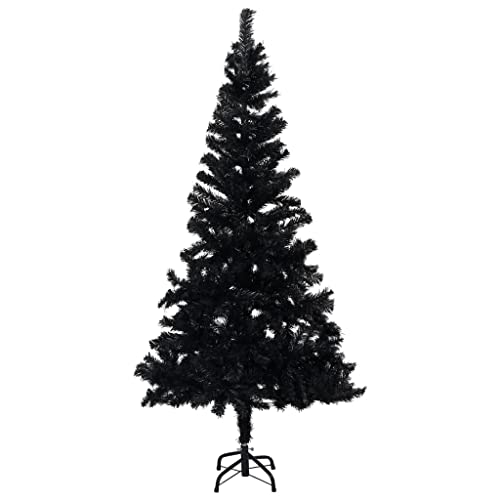 vidaXL Árbol de Navidad Artificial con Soporte PVC Negro 180 cm