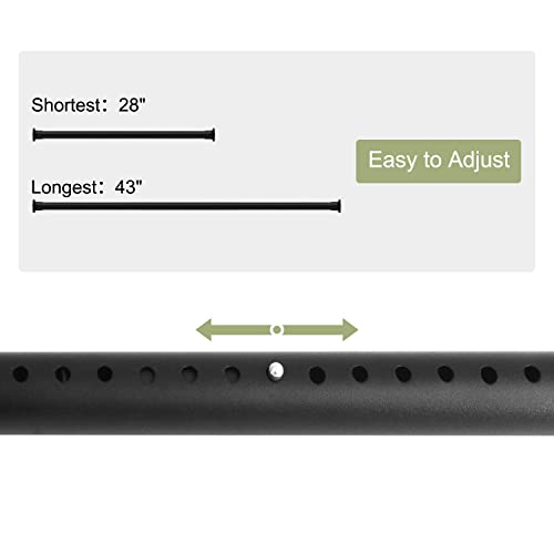 Refrze Room Divider Tension Curtain Rod, 28-43 Inch Tension Shower Curtain Rods, Curtain Rods No Drilling for Window,Adjustable Bathroom Stall Tension Pole-Black