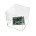Price comparison product image Display Stands Acrylic Cube Display Cases with Plinth Base - Trophy, Collectables, Home, Gift Shop (DS5+) (White, 200mm x 200mm (DS52))