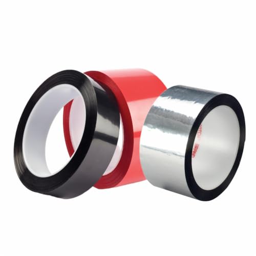 Image of 3M Polyester Film Tape 850, Black, 1 /2 in x 72 yd, 1.9 mil, 72 per case