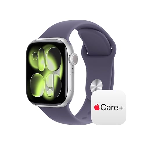 Image of Apple Watch Series 11 [GPS + Cellular 42mm] Smartwatch with Silver Aluminium Case with Purple Fog Sport Band - S /M. Sleep Score, Fitness Tracker, Health Monitoring with AppleCare+ (2 Years)