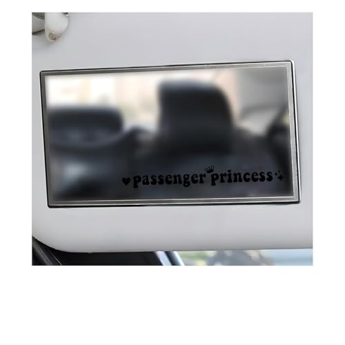 Image of Yourkar 2PCS Passenger Princess Sticker, Cute Stickers for Car Window Rearview Mirror, Girls Automotive Window Rearview Mirror Decoration Stickers, Universal Car Accessories (Black, Short)