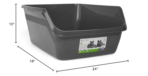 Image of So Phresh by Petco Scatter Shield High-Back Litter Box Charcoal X-Large 24 inch L X 18 inch W X 10 inch H