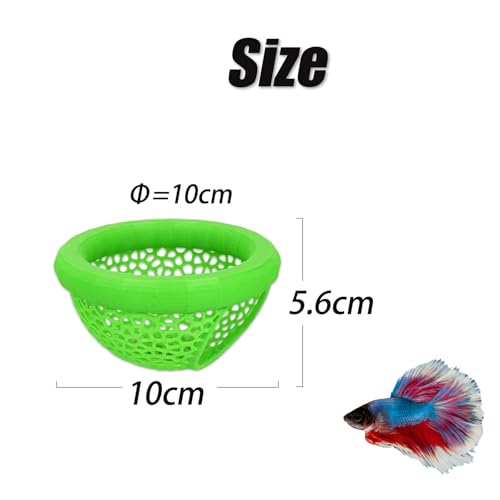 Image of Aquarium Floating Betta Fish Skins, Betta or Shrimp Feeder, Cave and Hammock, Small Fish Feeding Rings, Aquarium Hiding Feeding Decorative Accessories (Green)