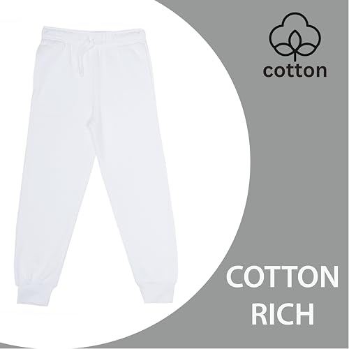Image of EVERYDAY KIDS Girls' Cotton Fleece Sweatpants; Girls' Activewear Jogger Pants - Soft and Breathable Cotton /Poly Blend