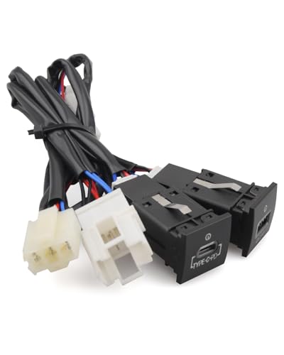 Quaneguzy USB-C PD Charger for VW Golf GTI R-Line MK5 MK6, Jetta MK6, Scirocco, Touran 2006-2015 - Dual USB QC3.0 Charger with Quick Charge 3.0 Technology