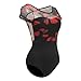 ROYAL SMEELA Women’s Camisole Short Sleeve Dance Leotards Print One Piece Ballet Leotards for Women Backless Ballet Dance Leotard Jumpsuit Print Black
