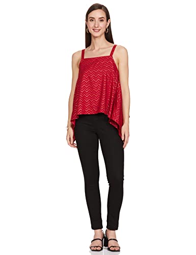 Image of Max Women's Printed Sleeveless Asymmetric Hem Regular Fit Top