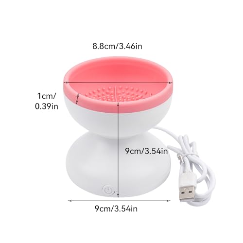 Elektronischer Make-up-Pinsel-Reiniger,Make-up-Pinsel-Reinigungsmaschine Tragbare Schönheits,Automatischer USB-Spinner,Kosmetikpinsel-Reiniger,Schnell Trocknende Pinsel-Reinigungsmaschine (Weiß)