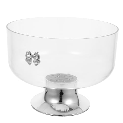 jojofuny Bol à Punch Transparent sur Pied Rond 23 CM de Profondeur pour Décoration Cuisine et Événements