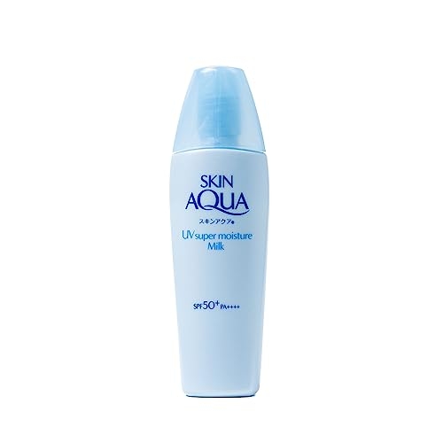 SKIN AQUA® Super Moisture Milk 40g - Protetor Solar Facial sem cor FPS50 com Ácido Hialurô...