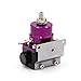 Adjustable Universal EFI Fuel Pressure Regulator Kit with 0-160psi Fuel Pressure Gauge and AN6-6AN Fuel Line Hose Fitting Connectors Kit (PURPLE)