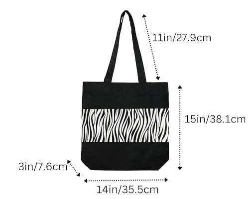 Image of Canvas Tote Bag for Women with Zipper & Pocket(Pack of 1) | Stylish Cotton Handbags for College | Aesthetic Tote Bag for Office, Shopping, Travel, Beach & Daily use