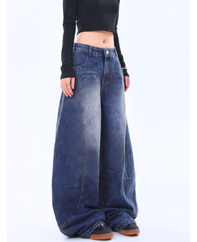 Barrel Jeans for Woman Men High Waisted Baggy Wide Leg Pants Denim Sweatpants Boyfriend Streetwear Clothes3