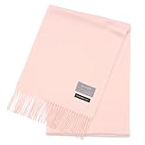 [バイヤー] ピュア カシミヤ 100％ マフラー 全20色【メンズ レディース】 カシミア 無地 厚手 大判(ベビーピンク) FT30L-5057a