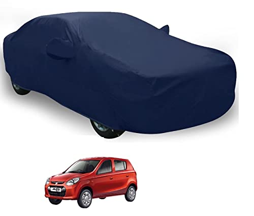 Image of Auto Hub Car Cover Compatible with Maruti Alto 800 with Mirror Pocket, Weather Proof, Triple Stitched, Alto 800 Car Cover- Plain Navy