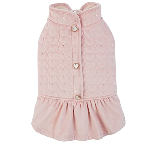 Kuoser-Dog-Coat-Puppy-Winter-Clothes-Soft-Fleece-Lining-Girl-Dogs-Vest-Dress-Windproof-Thermal-Outfit-Pet-Cold-Weather-Jacket-Doggie-Apparel-Pink-XS-XL