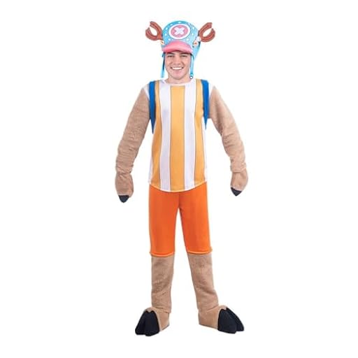 My Other Me - Disfraz para hombre adulto de Chopper con gorro, mochila, camiseta, pantalón y cubrebotas en azul y naranja talla S. Perfecto para tus aventuras más alocadas | Ya disponible en tu tienda friki favorita! En mundofriki.es!