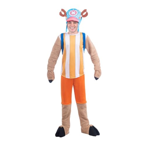 My Other Me Chopper-Kostüm für Erwachsene in Blau und Orange, mit Mütze, T-Shirt, Hose, Rucksack und Stiefelstulpen Größe L. Überraschen Sie alle mit Ihrem pelzigen und lustigen Outfit! My Other Me Chopper-Kostüm für Erwachsene in Blau und Orange, mit Mütze, T-Shirt, Hose, Rucksack und Stiefelstulpen Größe L. Überraschen Sie alle mit Ihrem pelzigen und lustigen Outfit!