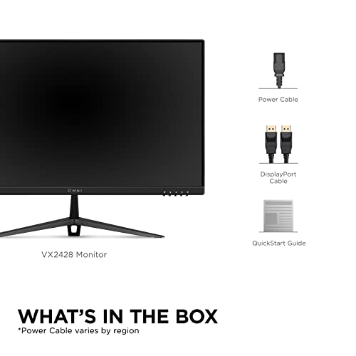 Image of ViewSonic VX2428 60.96Cm (24'') FHD Fast IPS 180Hz Gaming Monitor with 0.5ms, HDR10, AMD FreeSync, Premium AdaptiveSync, ClearMR for Clarity,104% sRGB, Tilt, 2X Speaker, Eye Care, 2xHDMI,DP