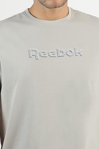 Image of Reebok Men's Cotton-Lycra Blend T-Shirt - 4-Way Stretch Smooth Smooth Round Neck Half Sleeve Tee for Men | Casual Tshirt for Men Stretchable Tshirt