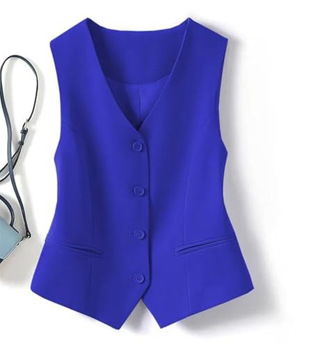 Women's Office Casual Slim Short Waistcoat V-Neck Sleeveless Vest With Pockets2