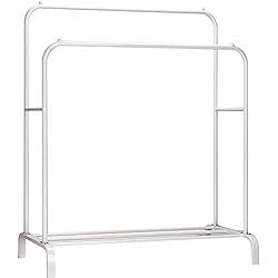 Perchero Para Ropa De Herreria T-LoVendo Perchero Burro Doble Rail Moderno Rígido Estante Ropa Zapatos Cajas Ropero