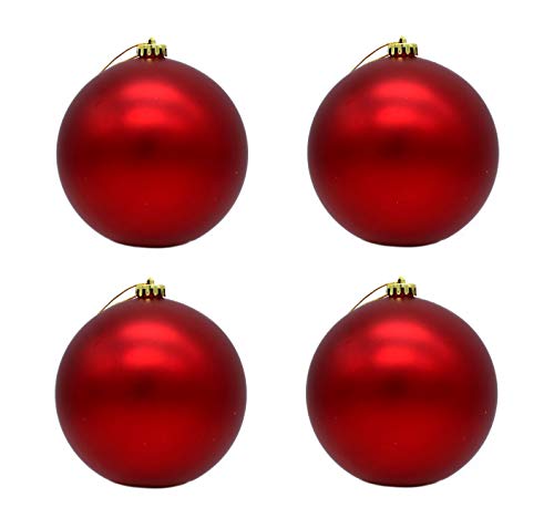 DARO DEKO Weihnachts-Kugel XXL Ø 15cm - 4 Stück rot matt