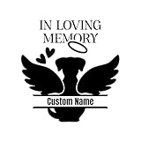 Customizable Loving Memory Pet Memorial Car Decal | Dog Angel Wings Vinyl Sticker | Available in 9 Colors