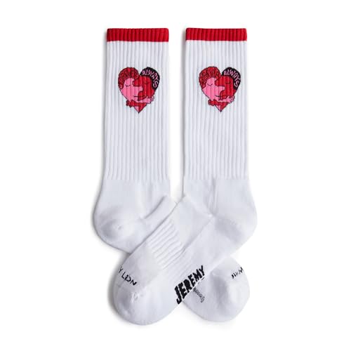 Jimmy Lion Calcetines para Hombre y Mujer Athletic Forever Always - Blanco Talla 41-46 Edición Limitada Jeremyville