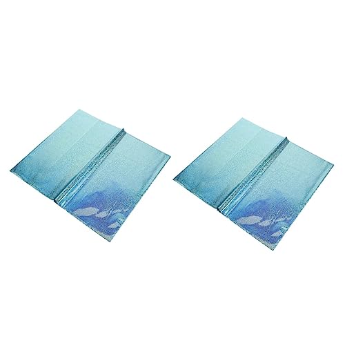 Amosfun 2 Juegos Mantel De Aluminio Brillante Mantel Cumpleaños Manteles Cumpleaños Caer Neón Solar Hogar Suministros para Fiestas Manteles De Fiesta Película De Aluminio Blue 2 Piezas * 2