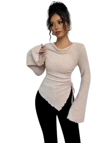Image of Maa purnagiri Enterprise Trendy Flared Sleeve Unique top for Girls & Women | Polyester Fabric | Stylish Long Sleeve Casual Wear
