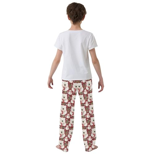 ALAZA Bear Plaid Christmas Pajama Pants Long Sleep Pant Pajama Bottoms Elastic Waist with Pockets3