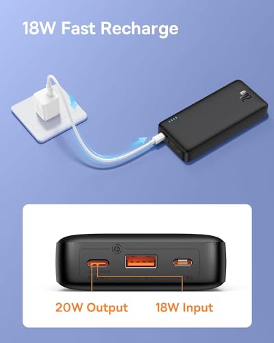 Image of Baseus Airpow Fast Charge Power Bank 20000mAh 20W Cluster Black (with Simple Series Containing Universal USB to Type-C 50cm Black