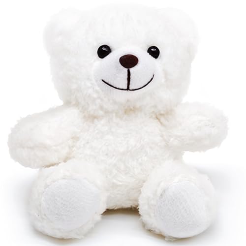 JIAHO White Teddy Bear Stuffed Animals for Girls, Boys & Toddlers, Kawaii Bear Plushies, Small Polar Bear Plush Toys, Soft Plush Animals Doll, Prize Box Toys for Kids Classroom