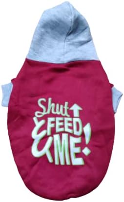 The DDS Store Warm Dog Hoodies, Soft Puppy Clothes Doggie Shirt Winter Outfits Sweatshirt for Small Pets Dogs Cats Chihuahua Teddy Pup Design-7 (14 Inch, Red)
