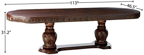 Homes: Inside + Out Aragon 7 Piece Formal Dining Table Set, Cherry #TOP4