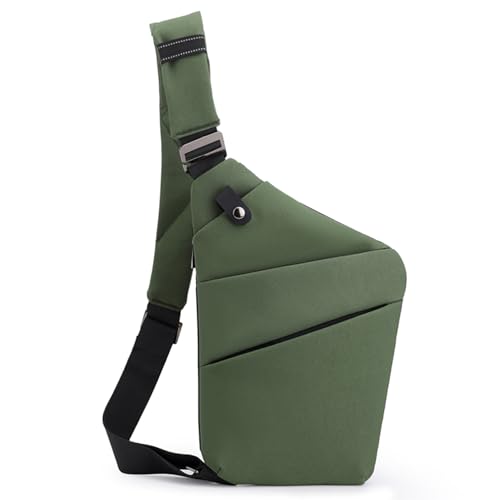 Image of Anti Theft Crossbody Bags for Women, Shoulder Bag Anti-theft Design for Travel, Sport (Army Green - Left Shoulder)