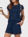 ANRABESS Women Summer Two Piece Lounge Short Sets 2026 Beach Vacation Travel Airport Outfits Comfy Fashion Sweatsuits Navy Blue Mediun