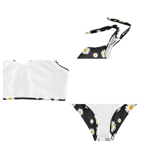 Image of Girls Tankini Swimsuit 2 Piece Pink Unicorn Donuts Summer Beach Bikini Bathing Suit 3T