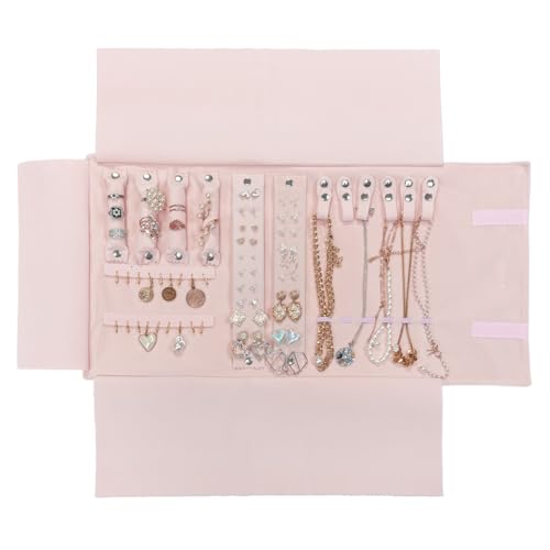 Image of UnionPlus Travel Jewelry Roll Organizer, Pink
