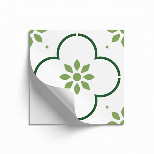 Azulejos Adhesivos 20x20cm Verde Vinilos Azulejos Cocina Vinilos Para Baños Losetas Vinilo para Paredes Suelo Vinilo Autoadhesivo,Protector Salpicaduras Cocina