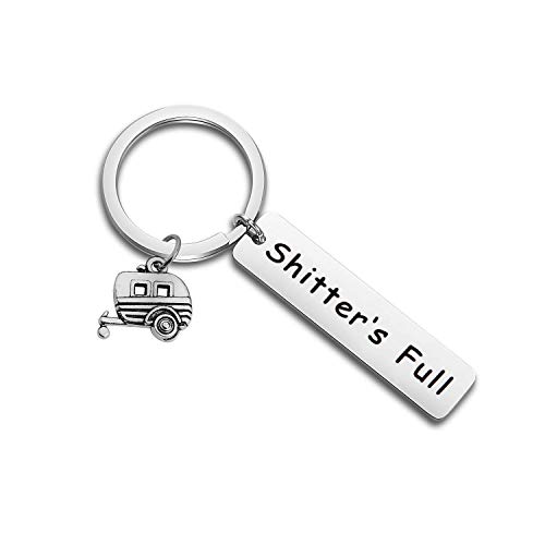 Shitter's Full Keychain Happy Camper RV Keychain Camping Keychain Trailer Christmas Vacation Jewelry