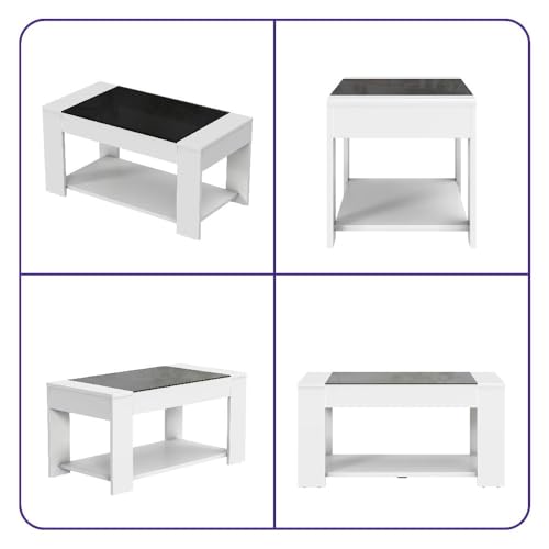 Image of Wakefit Center Table | 1 Yr Warranty | Coffee Table for Living Room Wooden, Tea Table for Living Room Wooden, Sofa Table, Free Installation from Brand, Modern Multi-Functional & Wobble-Free(Vellun)