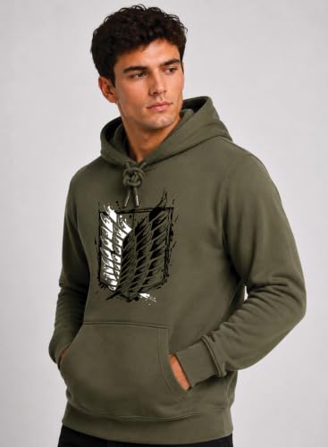 Image of ADRO Mens Abstract Graphic Hoodie | 320 GSM Cotton Poly Fleece | Regular Fit Contemporary Artistic Sweatshirt for Winter & Streetwear
