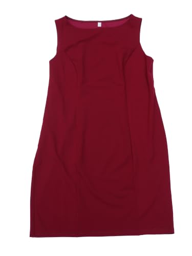Image of Agnes Orinda Plus Size Sheath Dress for Women Sleeveless Boat Neck Casual Straight Pencil Work Dresses
