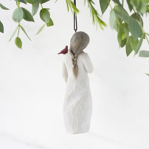 image for Willow Tree Messenger Ornament, Red Cardinal on Figure’s Shoulder, B