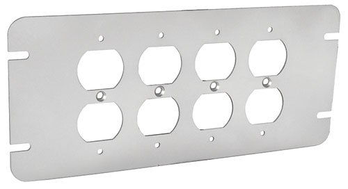 Couvercle switch box 4-gang 4 M4-dr Duplex en acier galvanisé